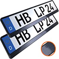 Los mejores  - Intersale 2 x Porta Matricula-ABS-Negro- Efecto Carbono